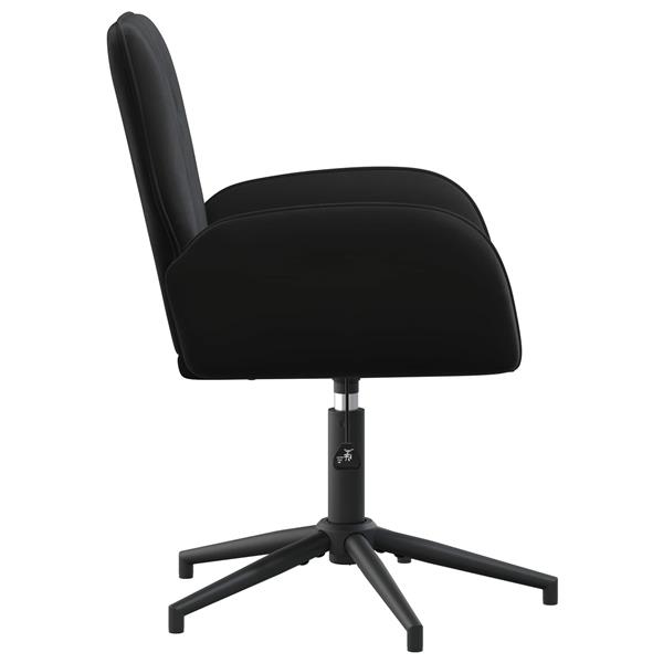 Grote foto vidaxl draaischrijfstoel 54 x 55 x 90 cm zwart fluweel huis en inrichting stoelen