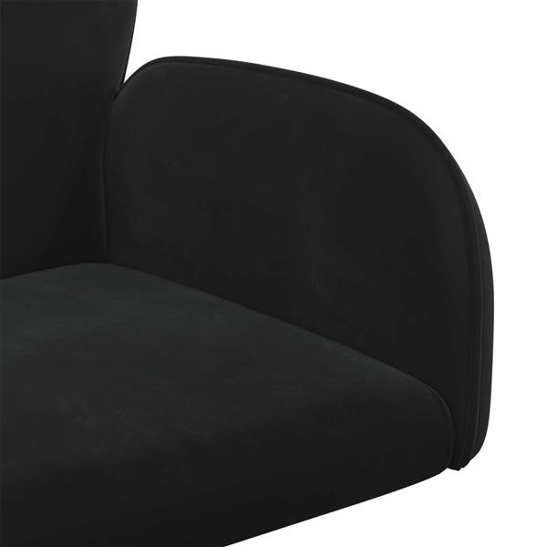 Grote foto vidaxl draaischrijfstoel 54 x 55 x 90 cm zwart fluweel huis en inrichting stoelen
