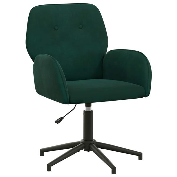 Grote foto vidaxl draaischrijfstoel 54 x 55 x 90 cm donkergroen fluweel huis en inrichting stoelen