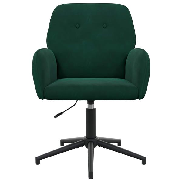 Grote foto vidaxl draaischrijfstoel 54 x 55 x 90 cm donkergroen fluweel huis en inrichting stoelen