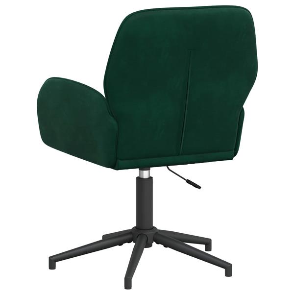 Grote foto vidaxl draaischrijfstoel 54 x 55 x 90 cm donkergroen fluweel huis en inrichting stoelen