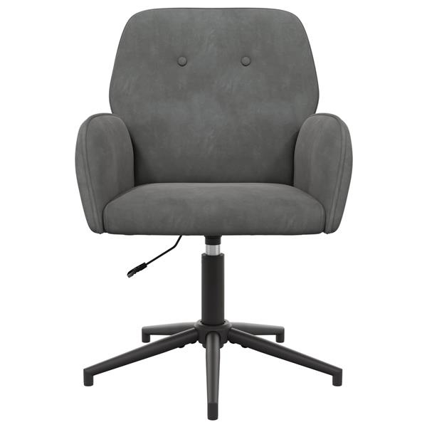 Grote foto vidaxl draaischrijfstoel 54 x 55 x 90 cm donkergrijs fluweel huis en inrichting stoelen