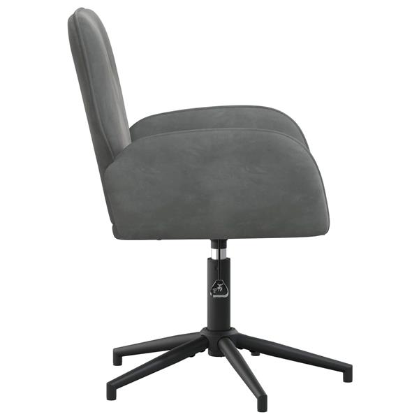 Grote foto vidaxl draaischrijfstoel 54 x 55 x 90 cm donkergrijs fluweel huis en inrichting stoelen