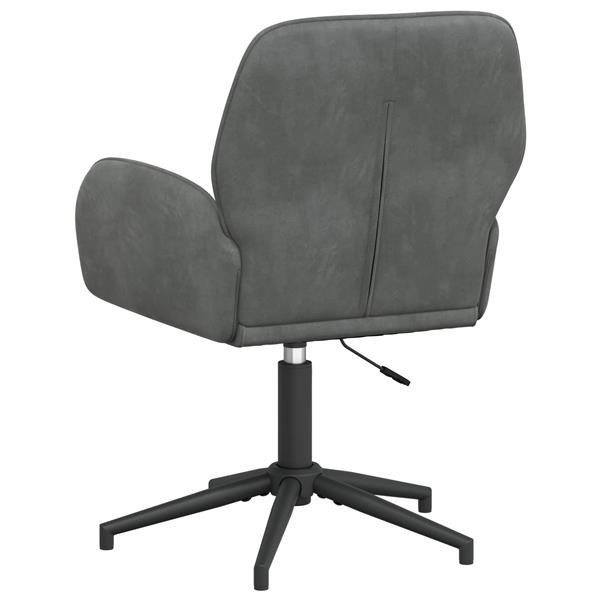 Grote foto vidaxl draaischrijfstoel 54 x 55 x 90 cm donkergrijs fluweel huis en inrichting stoelen