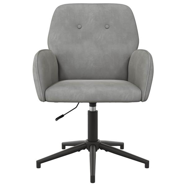 Grote foto vidaxl draaischrijfstoel 54 x 55 x 90 cm lichtgrijs fluweel huis en inrichting stoelen