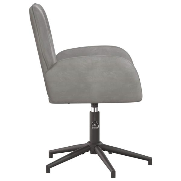 Grote foto vidaxl draaischrijfstoel 54 x 55 x 90 cm lichtgrijs fluweel huis en inrichting stoelen