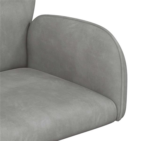 Grote foto vidaxl draaischrijfstoel 54 x 55 x 90 cm lichtgrijs fluweel huis en inrichting stoelen