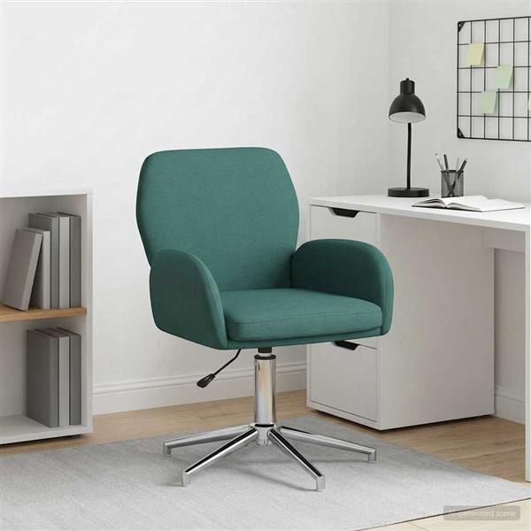Grote foto vidaxl draaischrijfstoel 54 x 58 x 90 cm donkergroen stof huis en inrichting stoelen