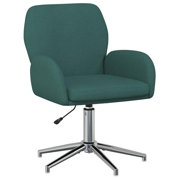 Grote foto vidaxl draaischrijfstoel 54 x 58 x 90 cm donkergroen stof huis en inrichting stoelen