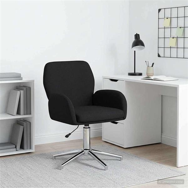 Grote foto vidaxl draaischrijfstoel 54 x 58 x 90 cm zwart stof huis en inrichting stoelen