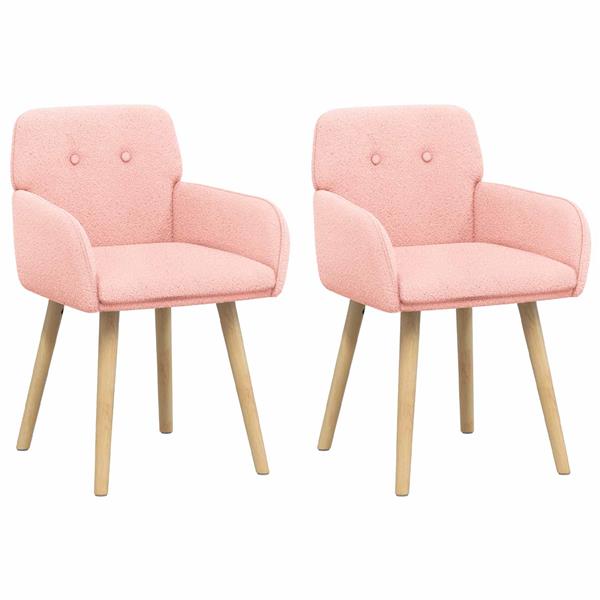 Grote foto vidaxl eettafelstoelen 2 st boucl roze 59 x 56 5 x 85 cm huis en inrichting stoelen