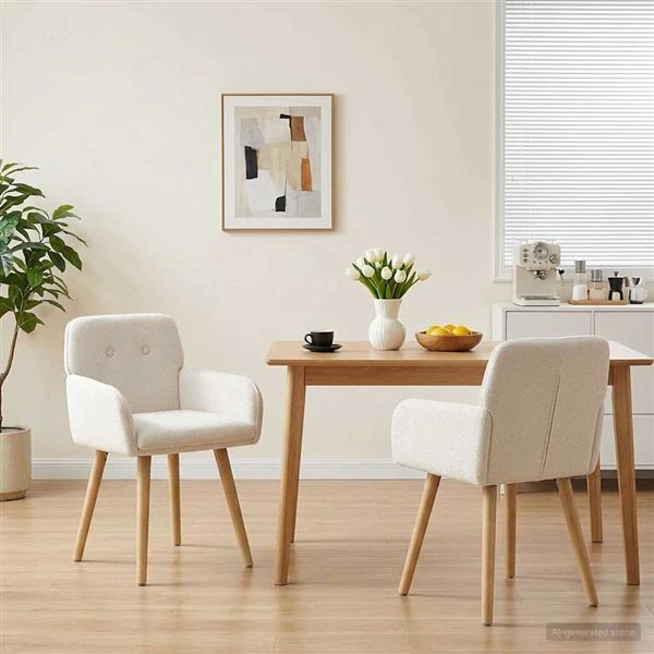 Grote foto vidaxl eettafelstoelen 2 st boucl cr mekleurig 59 x 56 5 x 85 cm huis en inrichting stoelen