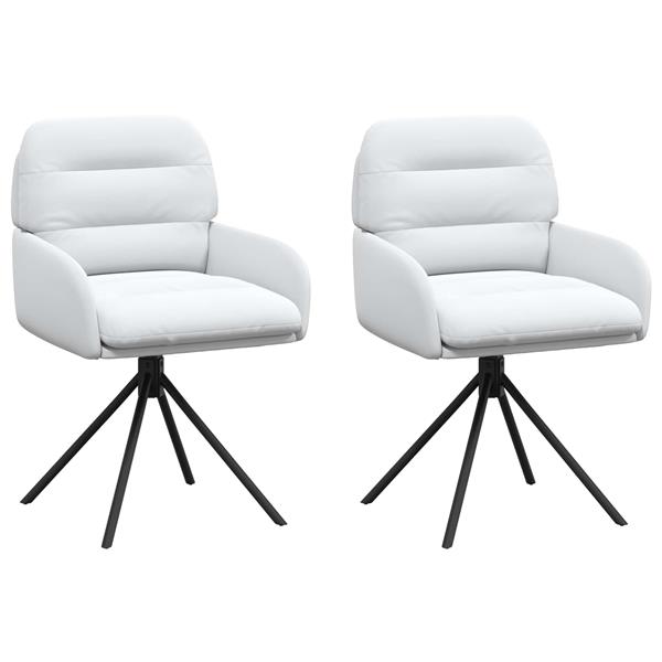 Grote foto vidaxl draai eetstoelen 2 st kunstleer wit 59 x 59 5 x 90 cm huis en inrichting stoelen
