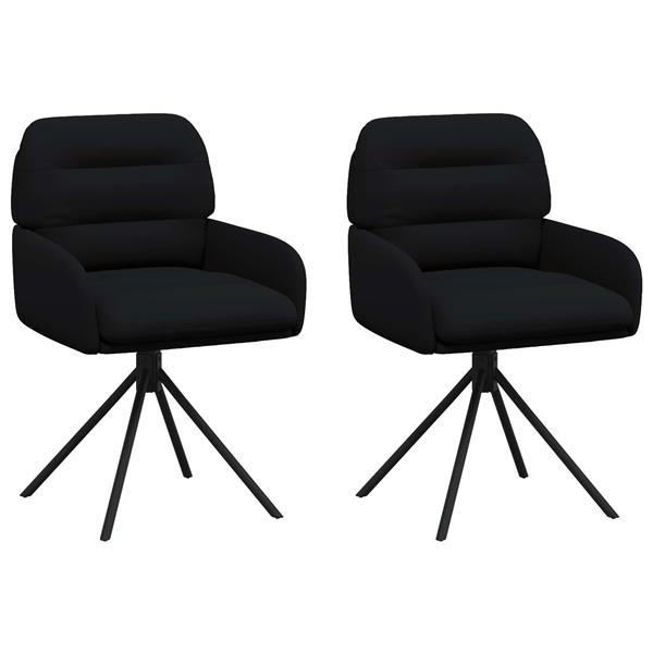 Grote foto vidaxl draai eetstoelen 2 st kunstleer zwart 59 x 59 5 x 90 cm huis en inrichting stoelen