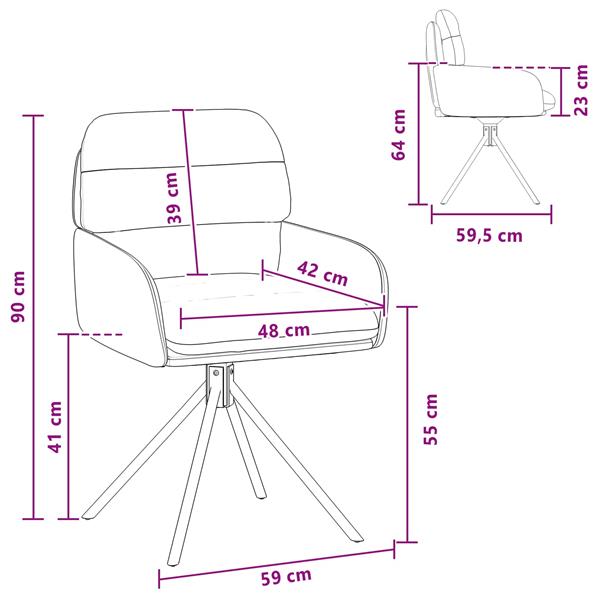Grote foto vidaxl draai eetstoelen 2 st kunstleer zwart 59 x 59 5 x 90 cm huis en inrichting stoelen