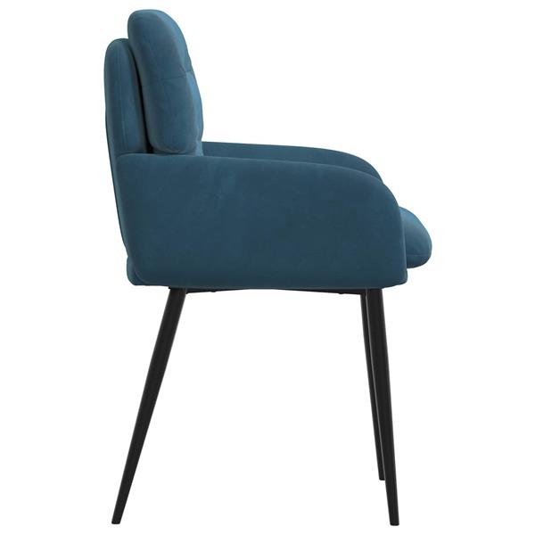 Grote foto vidaxl eettafelstoelen 2 st fluweel blauw 59 x 59 5 x 90 cm huis en inrichting stoelen