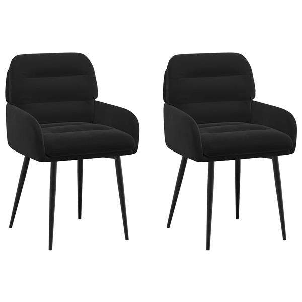 Grote foto vidaxl eettafelstoelen 2 st fluweel zwart 59 x 59 5 x 90 cm huis en inrichting stoelen