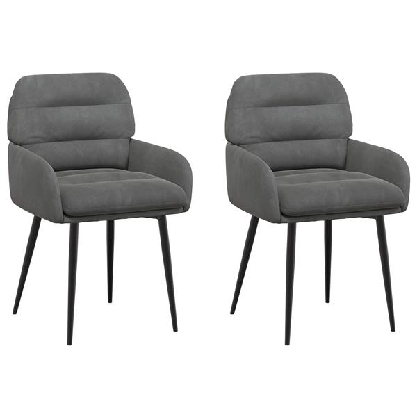 Grote foto vidaxl eettafelstoelen 2 st fluweel donkergrijs 59 x 59 5 x 90 cm huis en inrichting stoelen