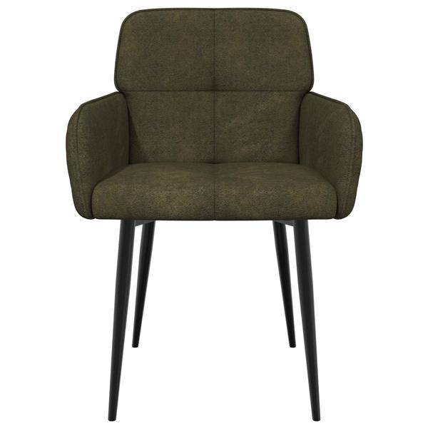 Grote foto vidaxl eettafelstoelen 2 st nep suede leer legergroen 59x56 5x85cm huis en inrichting stoelen