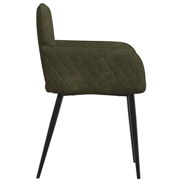 Grote foto vidaxl eettafelstoelen 2 st nep suede leer legergroen 59x56 5x85cm huis en inrichting stoelen