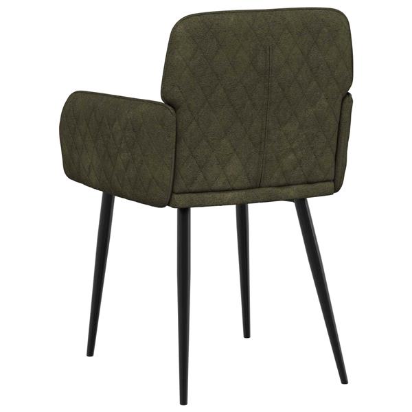Grote foto vidaxl eettafelstoelen 2 st nep suede leer legergroen 59x56 5x85cm huis en inrichting stoelen