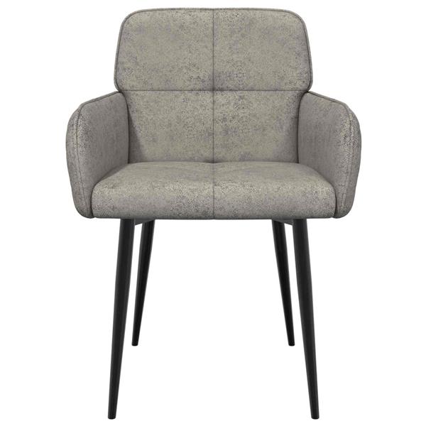 Grote foto vidaxl eettafelstoelen 2 st nep suede leer lichtgrijs 59x56 5x85cm huis en inrichting stoelen