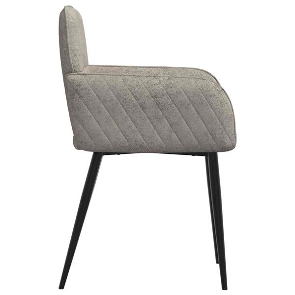 Grote foto vidaxl eettafelstoelen 2 st nep suede leer lichtgrijs 59x56 5x85cm huis en inrichting stoelen