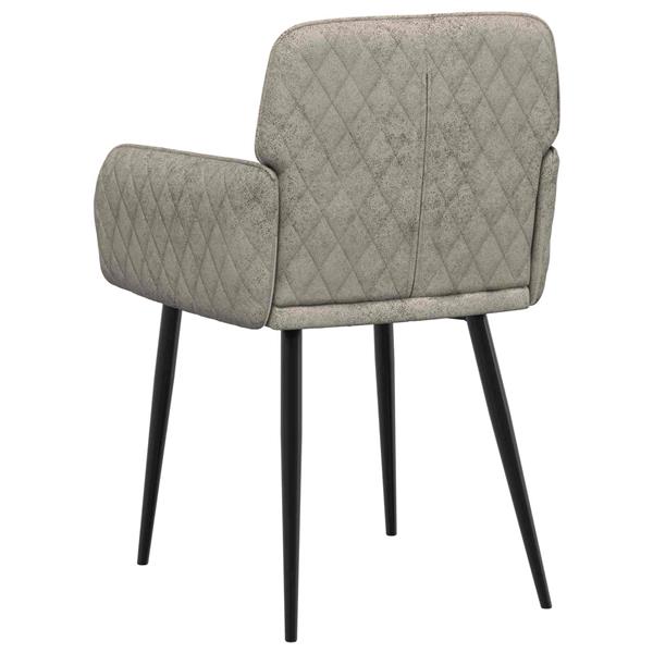 Grote foto vidaxl eettafelstoelen 2 st nep suede leer lichtgrijs 59x56 5x85cm huis en inrichting stoelen