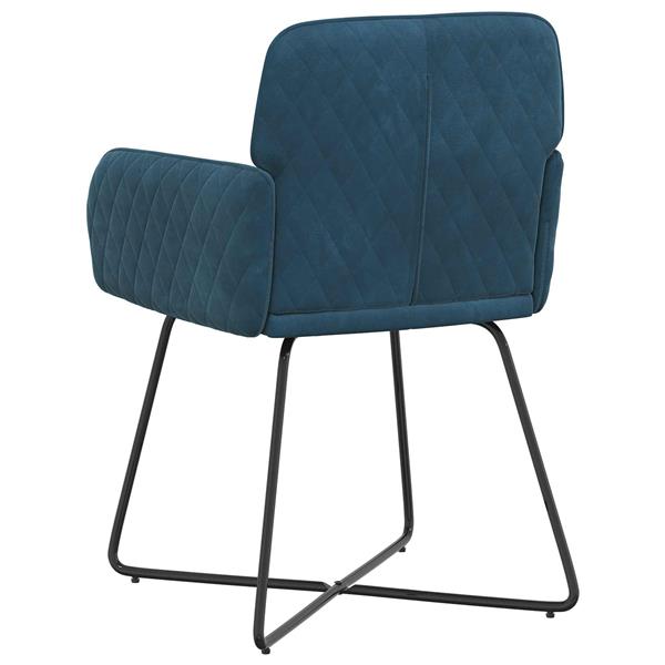 Grote foto vidaxl eettafelstoelen 2 st fluweel blauw 59 x 56 5 x 86 cm huis en inrichting stoelen