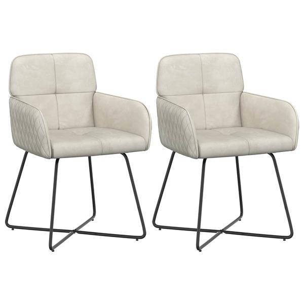 Grote foto vidaxl eettafelstoelen 2 st fluweel cr mekleurig 59 x 56 5 x 86 cm huis en inrichting stoelen