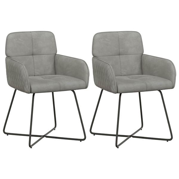 Grote foto vidaxl eettafelstoelen 2 st fluweel lichtgrijs 59 x 56 5 x 86 cm huis en inrichting stoelen