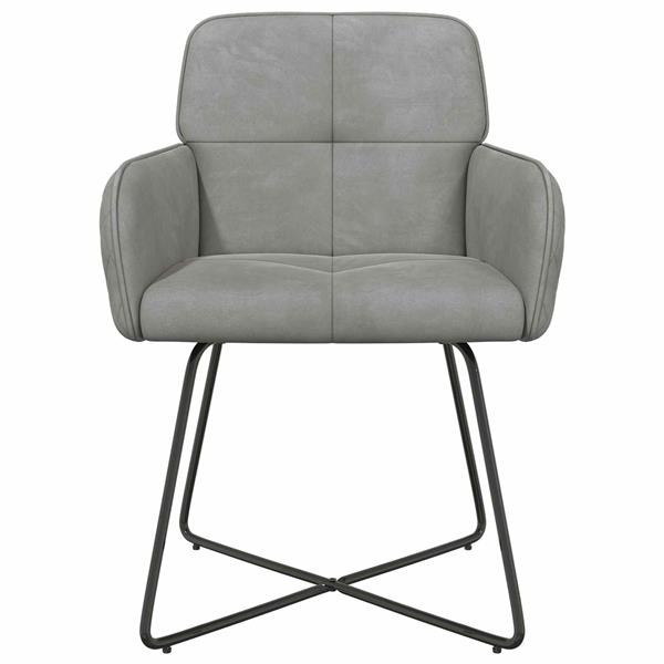 Grote foto vidaxl eettafelstoelen 2 st fluweel lichtgrijs 59 x 56 5 x 86 cm huis en inrichting stoelen