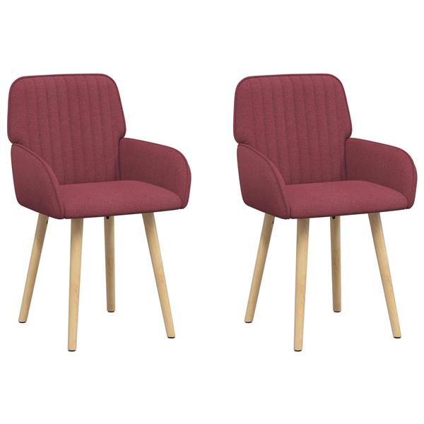 Grote foto vidaxl eettafelstoelen 2 st stof wijnrood 56 5 x 50 x 87 5 cm huis en inrichting stoelen