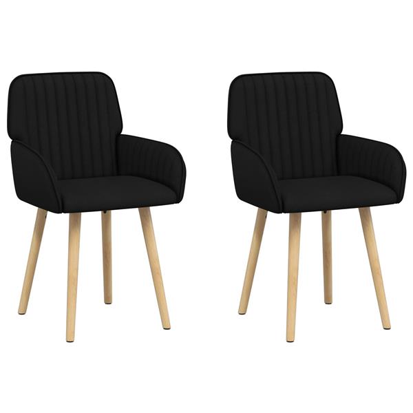 Grote foto vidaxl eettafelstoelen 2 st stof zwart 56 5 x 50 x 87 5 cm huis en inrichting stoelen