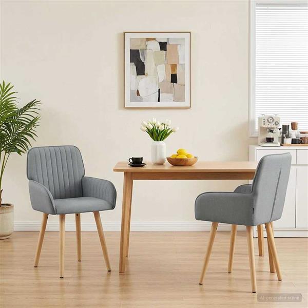 Grote foto vidaxl eettafelstoelen 2 st stof lichtgrijs 56 5 x 50 x 87 5 cm huis en inrichting stoelen