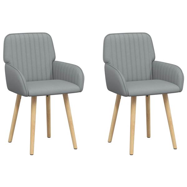 Grote foto vidaxl eettafelstoelen 2 st stof lichtgrijs 56 5 x 50 x 87 5 cm huis en inrichting stoelen