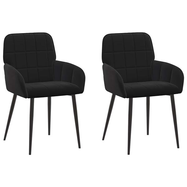 Grote foto vidaxl eettafelstoelen 2 st fluweel zwart 56.5 x 50 x 85 cm huis en inrichting stoelen