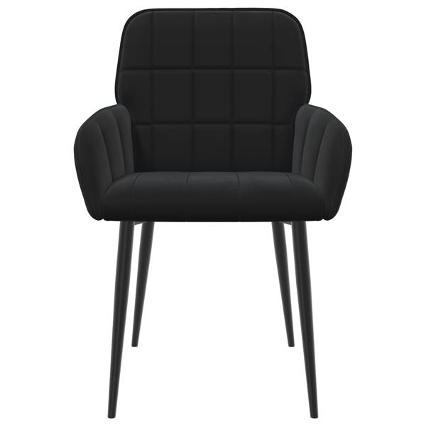 Grote foto vidaxl eettafelstoelen 2 st fluweel zwart 56.5 x 50 x 85 cm huis en inrichting stoelen