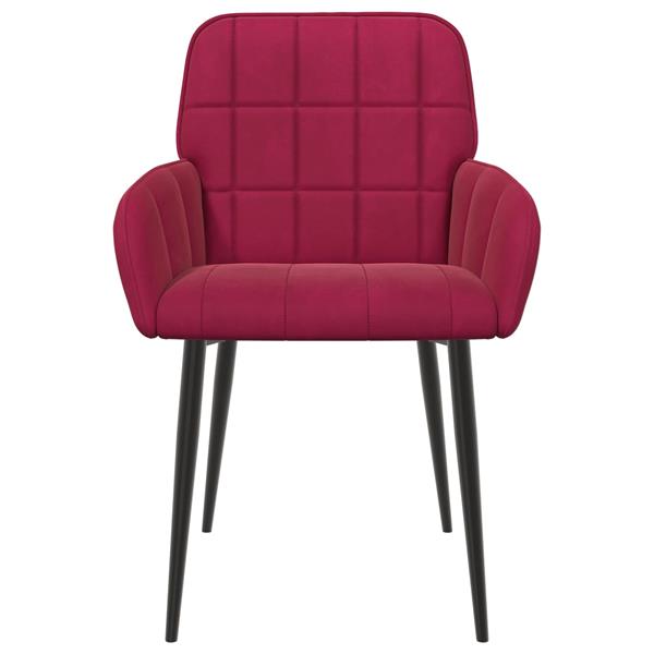 Grote foto vidaxl eettafelstoelen 2 st fluweel wijnrood 56.5 x 50 x 85 cm huis en inrichting stoelen