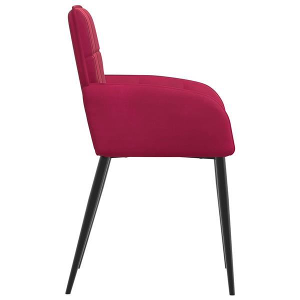 Grote foto vidaxl eettafelstoelen 2 st fluweel wijnrood 56.5 x 50 x 85 cm huis en inrichting stoelen
