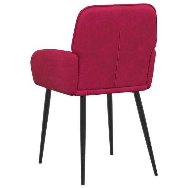 Grote foto vidaxl eettafelstoelen 2 st fluweel wijnrood 56.5 x 50 x 85 cm huis en inrichting stoelen