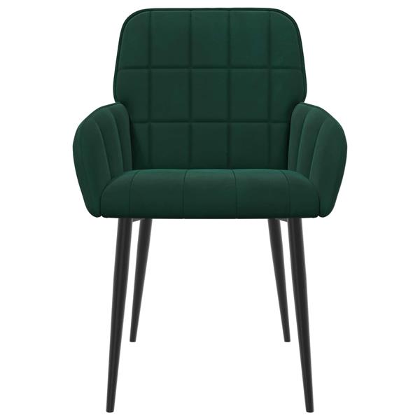 Grote foto vidaxl eettafelstoelen 2 st fluweel donkergroen 56.5 x 50 x 85 cm huis en inrichting stoelen