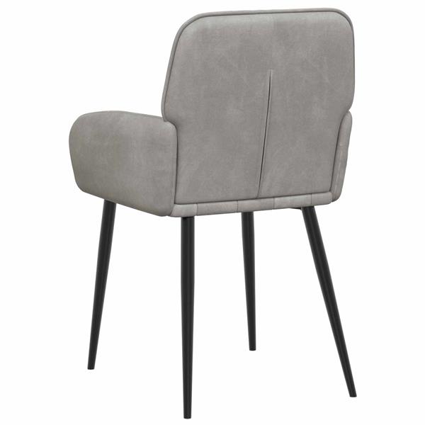 Grote foto vidaxl eettafelstoelen 2 st fluweel lichtgrijs 56.5 x 50 x 85 cm huis en inrichting stoelen