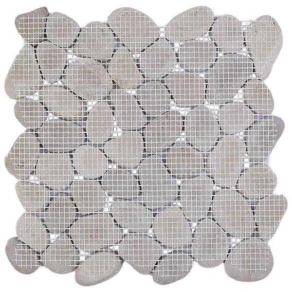 Grote foto vidaxl kiezeltegels taupe 30 x 30 cm rivierenkiezel doe het zelf en verbouw tegels