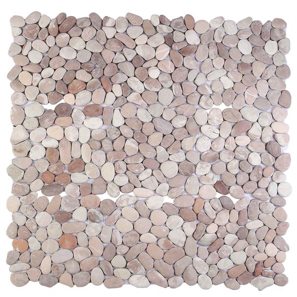 Grote foto vidaxl kiezeltegels beige en lichtroze 30 x 30 cm rivierenkiezel doe het zelf en verbouw tegels