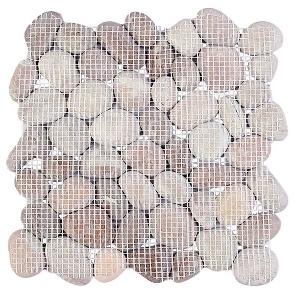 Grote foto vidaxl kiezeltegels beige en lichtroze 30 x 30 cm rivierenkiezel doe het zelf en verbouw tegels