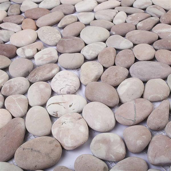 Grote foto vidaxl kiezeltegels beige en lichtroze 30 x 30 cm rivierenkiezel doe het zelf en verbouw tegels