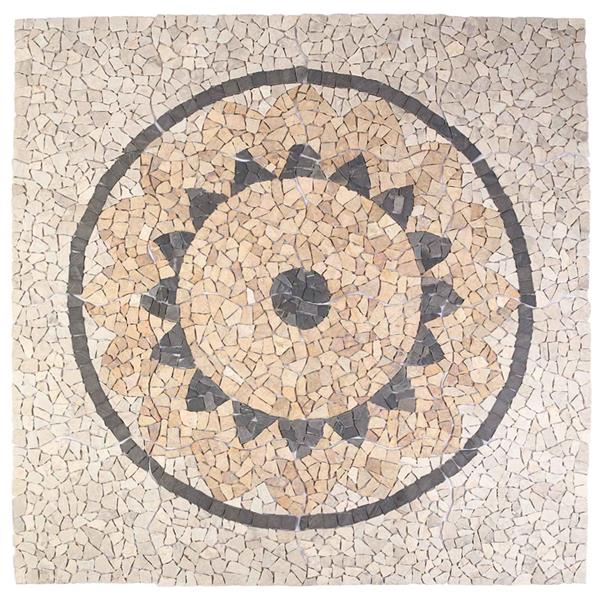 Grote foto vidaxl mosaic tiles zonnebloem patroon meerkleurig 120 x 120 cm marmer doe het zelf en verbouw tegels
