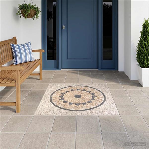 Grote foto vidaxl mosaic tiles zonnebloem patroon meerkleurig 120 x 120 cm marmer doe het zelf en verbouw tegels