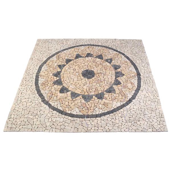 Grote foto vidaxl mosaic tiles zonnebloem patroon meerkleurig 120 x 120 cm marmer doe het zelf en verbouw tegels